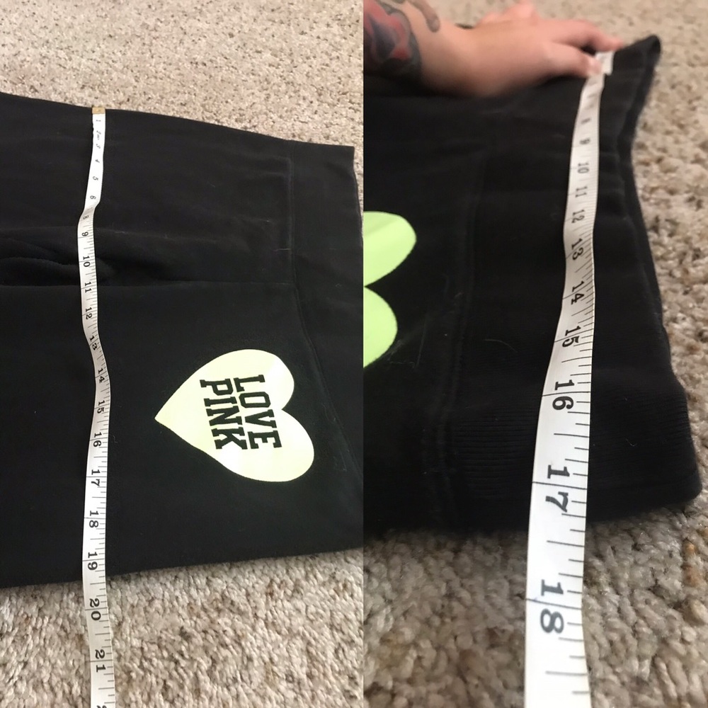 VS PINK | black and lime green sweatpants - Picture 5 of 8